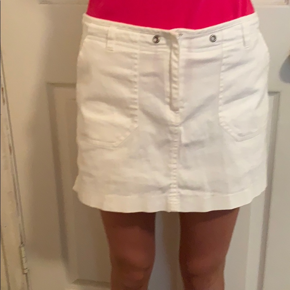 White mini skirt
